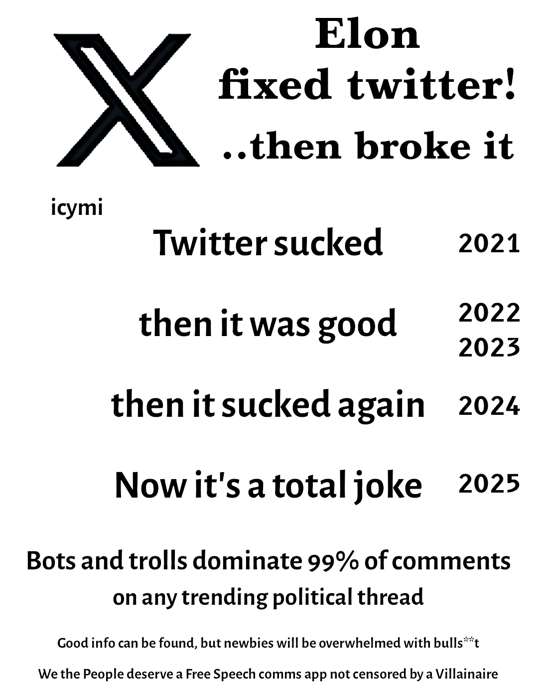 X is a joke